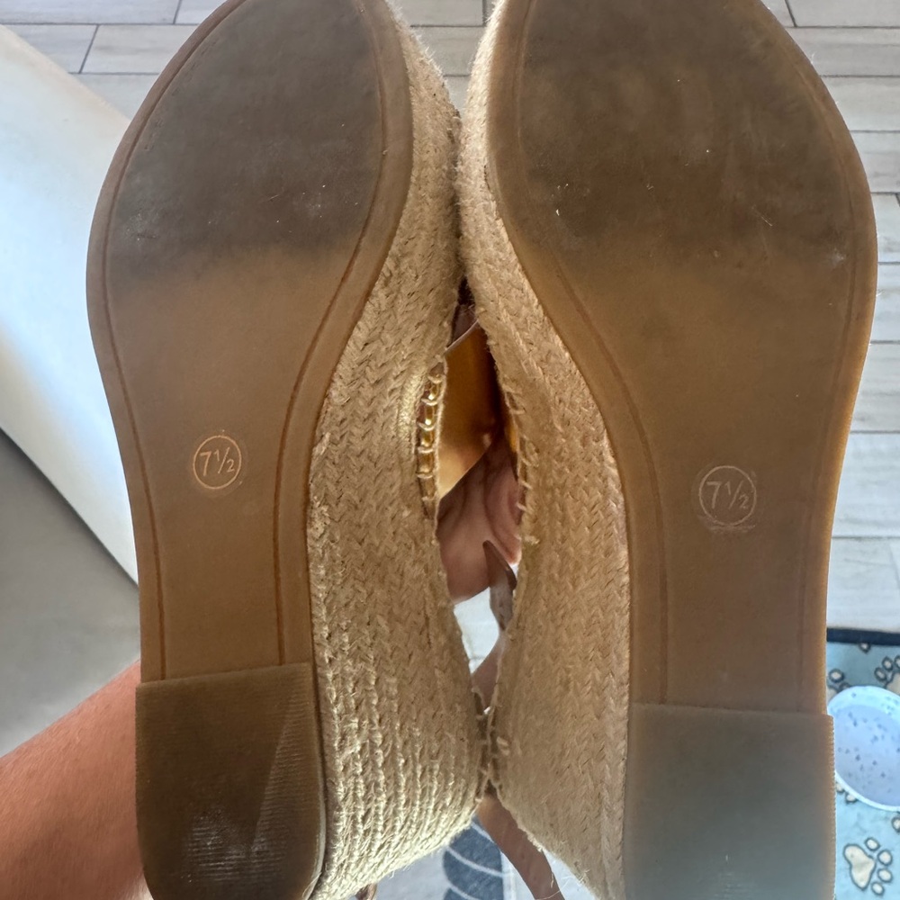 Gold Wedge Sandals - Picture 7 of 9